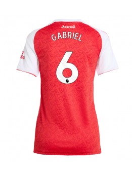 Billige Arsenal Gabriel Magalhaes #6 Hjemmedrakt Dame 2025-26 Kortermet